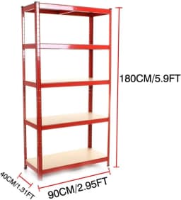 Thicken 5 Tier Garage Shelving Unit Storage Shelves Boltless Shelf Racking HeavyDuty Adjustable For Warehouse,Home,Office&Pantry