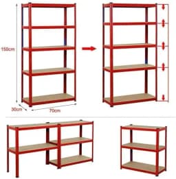 Thicken 5 Tier Garage Shelving Unit Storage Shelves Boltless Shelf Racking HeavyDuty Adjustable For Warehouse,Home,Office&Pantry