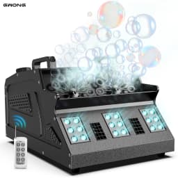 Gwong 1500W Smoke Bubble Machine 3in1 RGB 18 LEDs Bubble Fog Machine DMX512 Remote Stage Effect Light For DJ Party Wedding Halloween