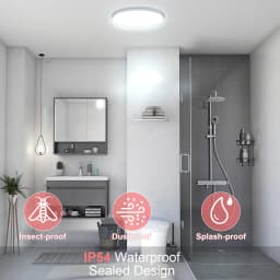 LED Ceiling Lights AC220V 24W Round Flush Ceiling Light 3000K/6500K Waterproof IP54 for Bathroom Kitchen Corridor Bedroom Office