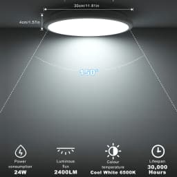 LED Ceiling Lights AC220V 24W Round Flush Ceiling Light 3000K/6500K Waterproof IP54 for Bathroom Kitchen Corridor Bedroom Office