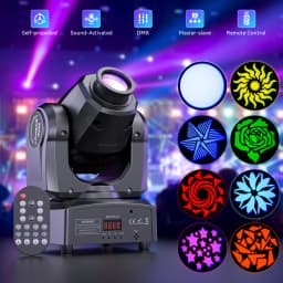 Gwong 150W LED Show Light Gobo Pattern Light Stgae Effect Moving Head Light with Remote Control 9/11CH DMX for Wedding Concert Club KTV