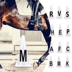 Horse Training Equipment Portable White Dressage Letter Cone Set Horse Training Equipment Stackable Sports Training Cone