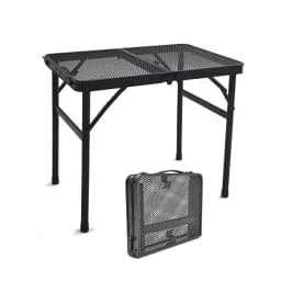 Grill Table For Outside,Lightweight Aluminum Folding Portable Metal Mesh Outdoor Grill Table For Camping Cooking BBQ RV Picnic