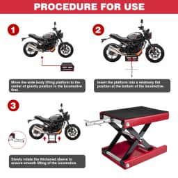 1100LB/500KG Motorcycle Lift Jack Center Scissor Jack Wide Deck Hoist Stand Bikes Garage Repair Stand Adjustable Height 3.6"-15"