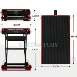 1100LB/500KG Motorcycle Lift Jack Center Scissor Jack Wide Deck Hoist Stand Bikes Garage Repair Stand Adjustable Height 3.6"-15"