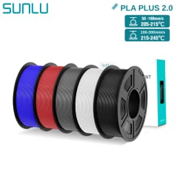 SUNLU PLA+2.0 3D Filament 5KG PLA PLUS Upgrade 1.75mm Neatly Wound Colorful 3D Filaments Spool for FDM 3D Printing Materials