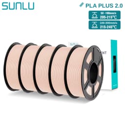 SUNLU PLA+2.0 3D Filament 5KG PLA PLUS Upgrade 1.75mm Neatly Wound Colorful 3D Filaments Spool for FDM 3D Printing Materials
