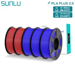 SUNLU PLA+2.0 3D Filament 5KG PLA PLUS Upgrade 1.75mm Neatly Wound Colorful 3D Filaments Spool for FDM 3D Printing Materials
