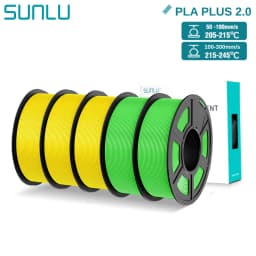 SUNLU PLA+2.0 3D Filament 5KG PLA PLUS Upgrade 1.75mm Neatly Wound Colorful 3D Filaments Spool for FDM 3D Printing Materials