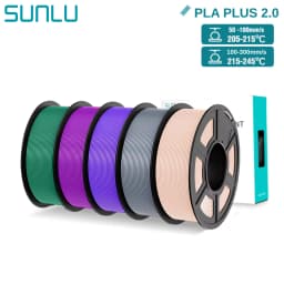 SUNLU PLA+2.0 3D Filament 5KG PLA PLUS Upgrade 1.75mm Neatly Wound Colorful 3D Filaments Spool for FDM 3D Printing Materials