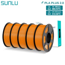 SUNLU PLA+2.0 3D Filament 5KG PLA PLUS Upgrade 1.75mm Neatly Wound Colorful 3D Filaments Spool for FDM 3D Printing Materials