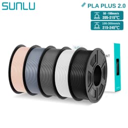 SUNLU PLA+2.0 3D Filament 5KG PLA PLUS Upgrade 1.75mm Neatly Wound Colorful 3D Filaments Spool for FDM 3D Printing Materials
