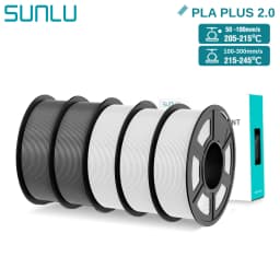 SUNLU PLA+2.0 3D Filament 5KG PLA PLUS Upgrade 1.75mm Neatly Wound Colorful 3D Filaments Spool for FDM 3D Printing Materials