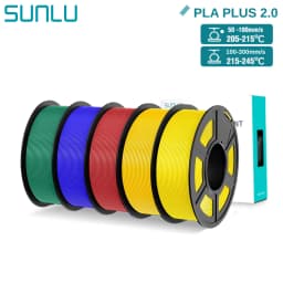 SUNLU PLA+2.0 3D Filament 5KG PLA PLUS Upgrade 1.75mm Neatly Wound Colorful 3D Filaments Spool for FDM 3D Printing Materials