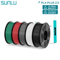 SUNLU PLA+2.0 3D Filament 5KG PLA PLUS Upgrade 1.75mm Neatly Wound Colorful 3D Filaments Spool for FDM 3D Printing Materials