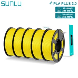 SUNLU PLA+2.0 3D Filament 5KG PLA PLUS Upgrade 1.75mm Neatly Wound Colorful 3D Filaments Spool for FDM 3D Printing Materials