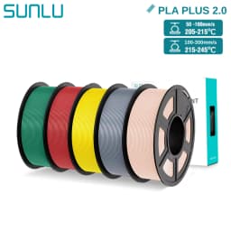 SUNLU PLA+2.0 3D Filament 5KG PLA PLUS Upgrade 1.75mm Neatly Wound Colorful 3D Filaments Spool for FDM 3D Printing Materials