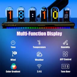 IPS Full Color Display Nixie Tube Atmosphere Light Multi-Color Gamut DIY LED Electronic Table Lamp Desk Decorate Christmas Gift
