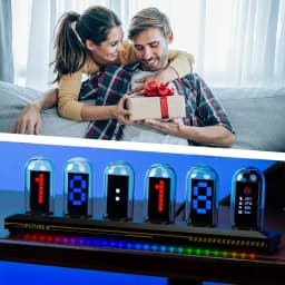 IPS Full Color Display Nixie Tube Atmosphere Light Multi-Color Gamut DIY LED Electronic Table Lamp Desk Decorate Christmas Gift