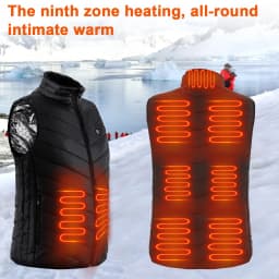 Men USB Infrared 9 Heating Areas Vest Jacket Women Winter Warmer Electric Heated Vest Waistcoat For Sports Skiing Hiking M~XXXL
