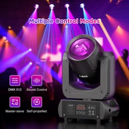 Gwong 150W Moving Head LED DMX512 Spot Beam RGBW Wash GOBO 18 Prism Dj Disco Stadium Party Light for Wedding Light Show Bar Club