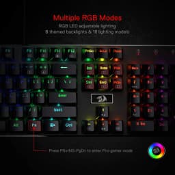 Redragon K556 RGB LED Backlit Wired 104 Keys Hot-Swap Noise Absorbing Foams Mechanical Gaming Keyboard