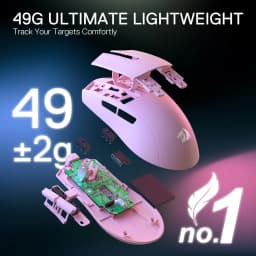 Redragon M916 PRO 3-Mode Wireless Gaming Mouse, 49G Ultra-Light 26K DPI Gamer Mouse