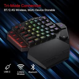 Redragon K585 PRO Wireless One-Handed Mechanical Keyboard 42 Keys 3-Mode RGB 7 Onboard Macro Keys Detachable Wrist Support