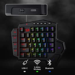 Redragon K585 PRO Wireless One-Handed Mechanical Keyboard 42 Keys 3-Mode RGB 7 Onboard Macro Keys Detachable Wrist Support