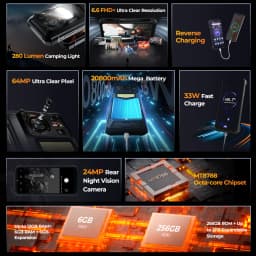 [Ship From Germany] HOTWAV W11 Rugged Phone 20800mAh 280LM Flashlight 6.6'' FHD+ Smartphone 33W 24MP Night Vision Mobile Phone