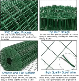 DayPlus Galvanized Welded Wire Mesh Gauze Welded Wire Mesh No Rust Mesh Hot-dipped for Chickens, Rabbits, Dogs, Building tools