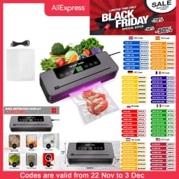 DayPlus Vacuum Sealer Machine Electric Sealing Machine Automatic Food Dry Wet Vaccum Packing Saver With 10 Free Sealing Bags