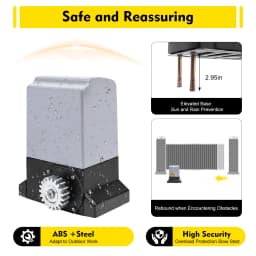 3527lbs Automatic Sliding Gate Opener with 2 Remote Controls Electric Garage Door Opener for Schools Communities