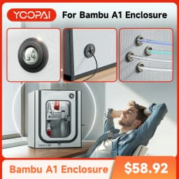 Yoopai 3D Printer Enclosure for Bambu Lab A1 3D Printer House Cover with LED Light Constant Temperature Large 550 X 600 X 670mm