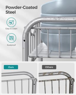 SONGMICS Cupboard Organiser, 2-Tier Under Sink Storage Organiser with Sliding Basket Drawers, Stackable, for Kitchen, Bathroom