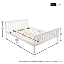 Double Bed Wooden Frame for Adults Kids Teenagers 4FT6 135 X 190cm