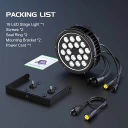 U'King 4PCS IP65 Waterproof Flat Stage Light 18 LED Par Light RGBW DMX512 Effect DJ Disco Party Christmas Bar Wedding Show Light