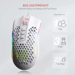 Redragon M808 Storm Lightweight RGB LED USB Gaming Mouse 12,400 DPI Optical Sensor 7 Programmable Buttons Precise Regist