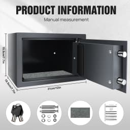 Digital Electronic Security Safe Box with Digital Keypad, 8.5L Steel Construction Cash Safe for Home Office Hotel