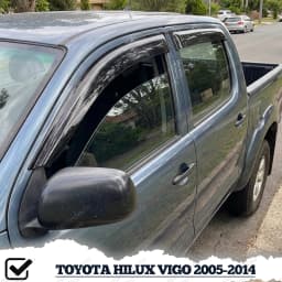 For Toyota Hilux Vigo 2005-2014 Window Deflector‌ Smoke Black Window Visor Weather Shields Sun Rain Guard Double Cab