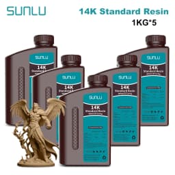 SUNLU 5KG ABS-Like/ Standard / Water-Wash/ 14K High Precision Resin 405nm Rapid UV-Curing Photopolymer Resin 1KG/Bottle