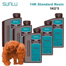 SUNLU 5KG ABS-Like/ Standard / Water-Wash/ 14K High Precision Resin 405nm Rapid UV-Curing Photopolymer Resin 1KG/Bottle