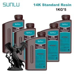 SUNLU 5KG ABS-Like/ Standard / Water-Wash/ 14K High Precision Resin 405nm Rapid UV-Curing Photopolymer Resin 1KG/Bottle