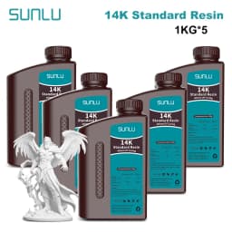 SUNLU 5KG ABS-Like/ Standard / Water-Wash/ 14K High Precision Resin 405nm Rapid UV-Curing Photopolymer Resin 1KG/Bottle