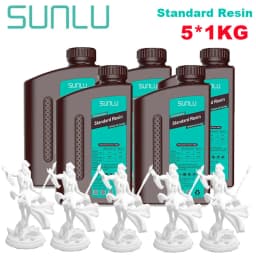 SUNLU 5KG ABS-Like/ Standard / Water-Wash/ 14K High Precision Resin 405nm Rapid UV-Curing Photopolymer Resin 1KG/Bottle