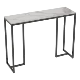 Marble Console Table Modern Accent Side Stand Sofa Entryway Hall Furniture Storage Display Table Metal Frame