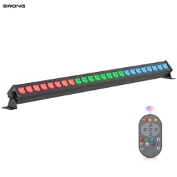 Gwong 150W RGB 24PCS LEDs Wall Washer Light Stage Effect Lighting with Remote Controller DMX Sound Mode for Pub Concert Party