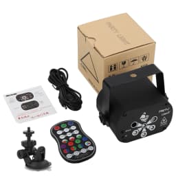 Gonwg RG Laser+RGB+UV LED 6-hole Laser Light Effect Lighting DMX512 Auto Sound Control Stage Light for DJ Club Show Party Light