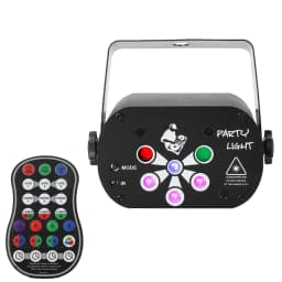 Gonwg RG Laser+RGB+UV LED 6-hole Laser Light Effect Lighting DMX512 Auto Sound Control Stage Light for DJ Club Show Party Light